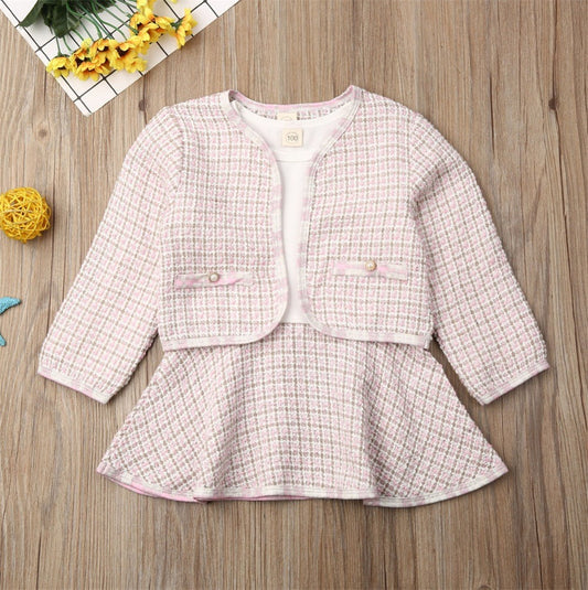 Ensemble deux pièces bébé fille – Robe à carreaux en coton