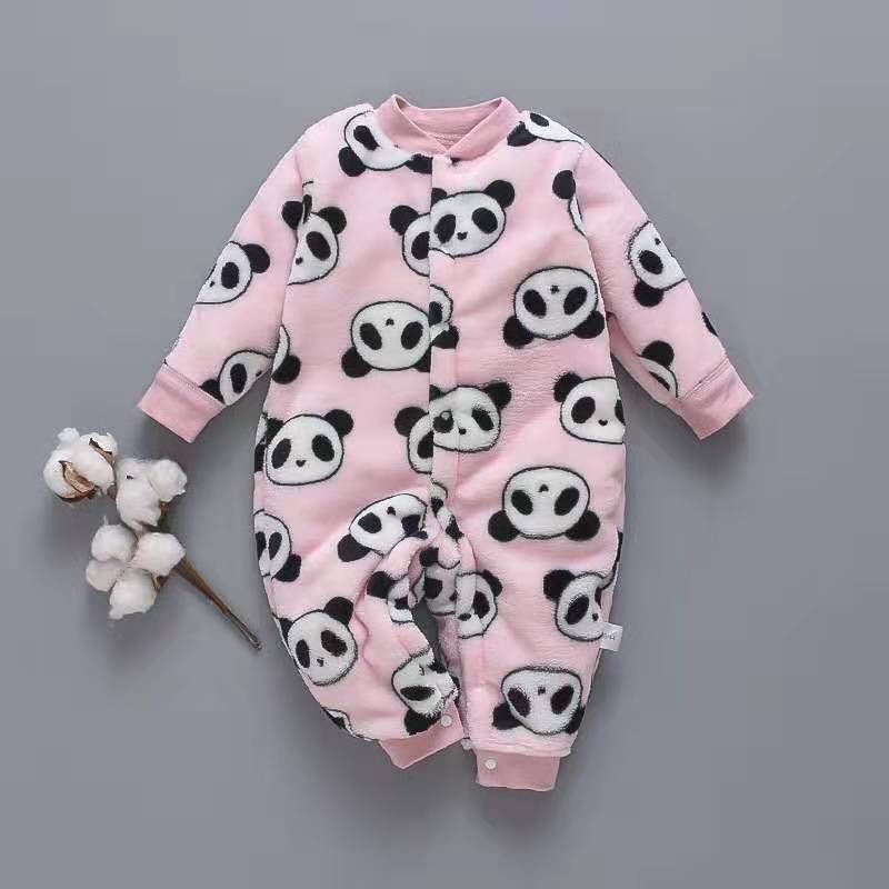 Baby's long-sleeved flannel sleepsuit