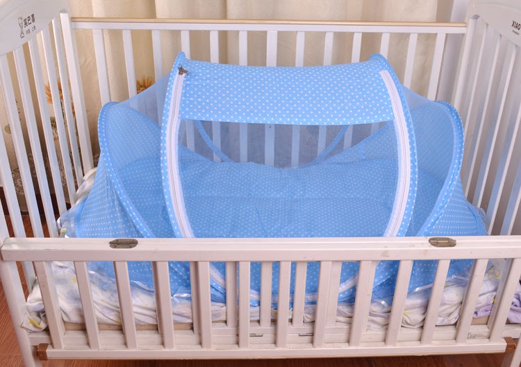 Foldable mosquito net for baby bed