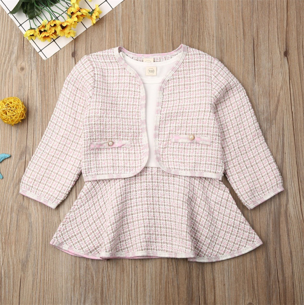 Ensemble deux pièces bébé fille – Robe à carreaux en coton