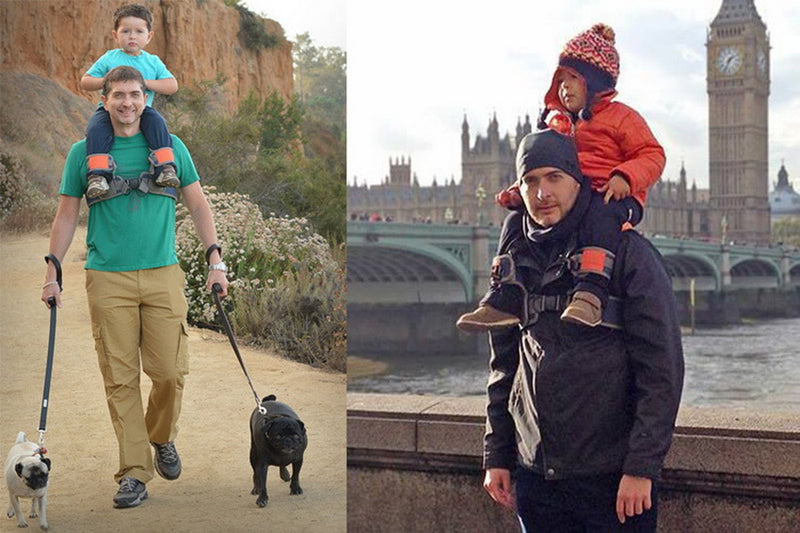 Hands-Free Shoulder Carrier with Ankle Straps and Cushioned Hip Seat Nylon Child Strap Rider Travel Back Frame Infant Saddle