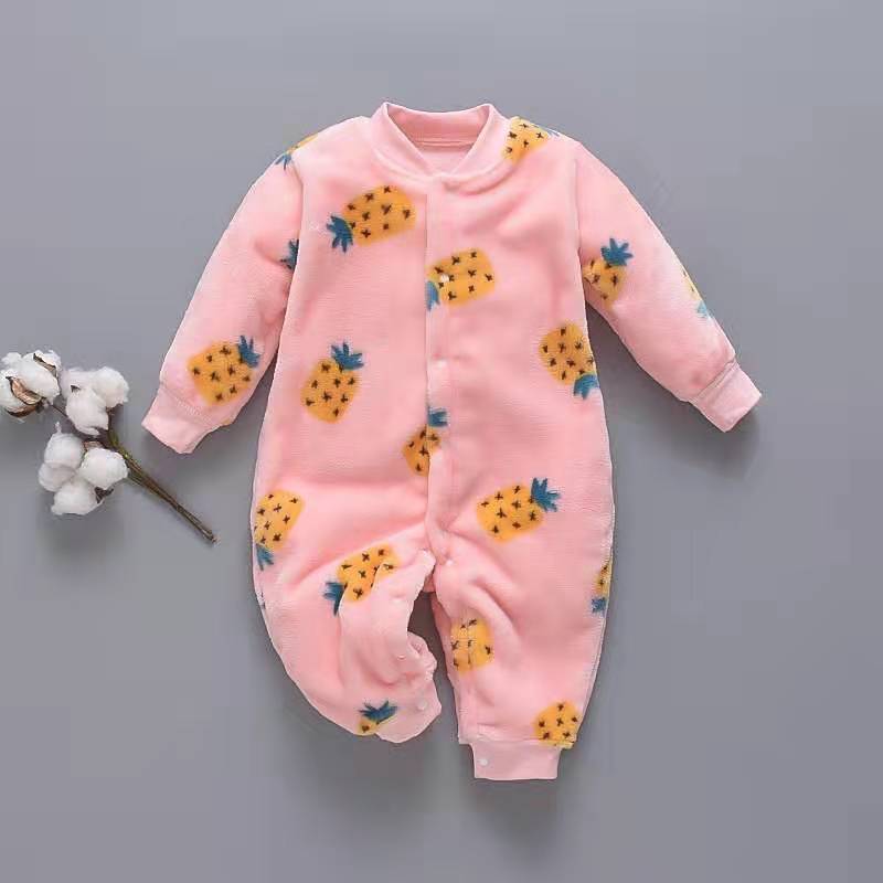Baby's long-sleeved flannel sleepsuit