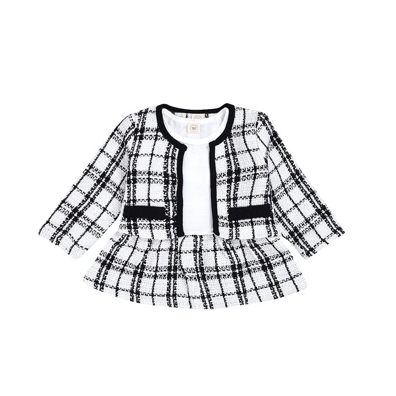 Ensemble deux pièces bébé fille – Robe à carreaux en coton