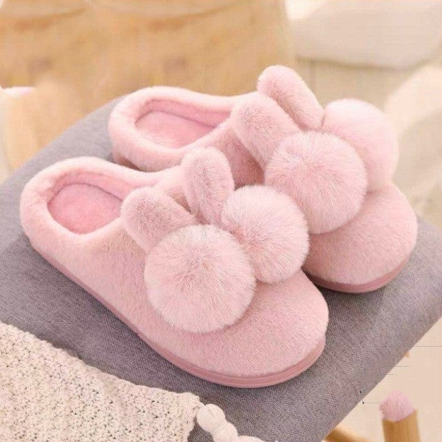 Winter Cotton Slippers for Kids and Parents — Warm Plush Shoes