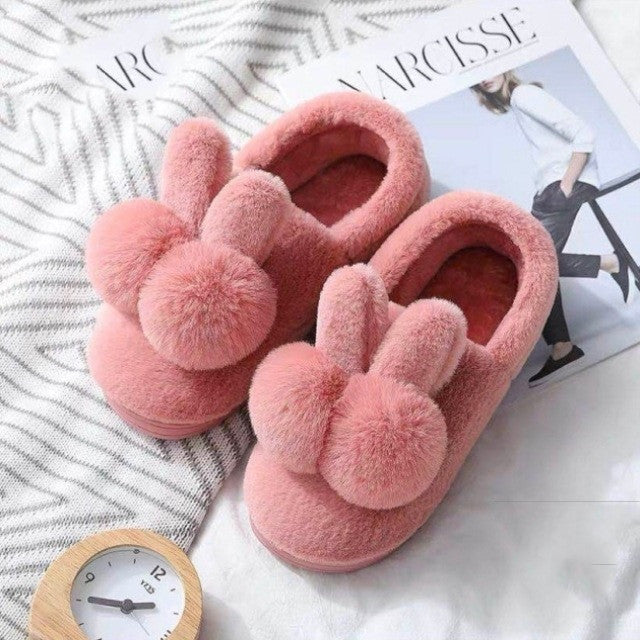 Winter Cotton Slippers for Kids and Parents — Warm Plush Shoes