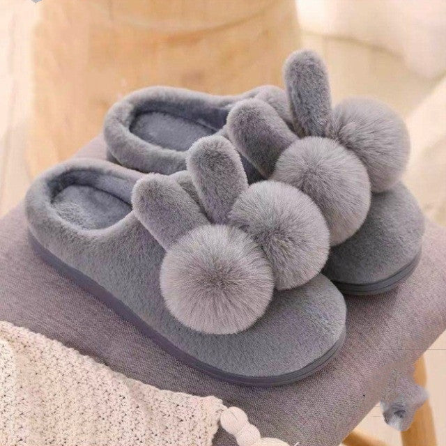 Winter Cotton Slippers for Kids and Parents — Warm Plush Shoes