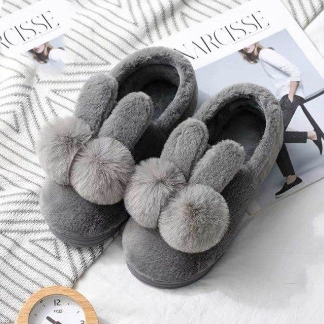 Winter Cotton Slippers for Kids and Parents — Warm Plush Shoes