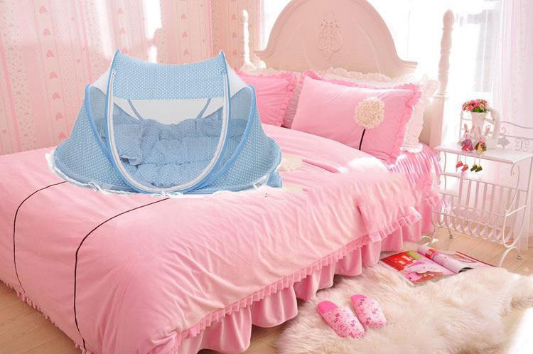 Foldable mosquito net for baby bed
