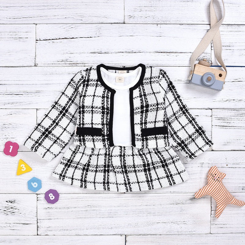 Ensemble deux pièces bébé fille – Robe à carreaux en coton