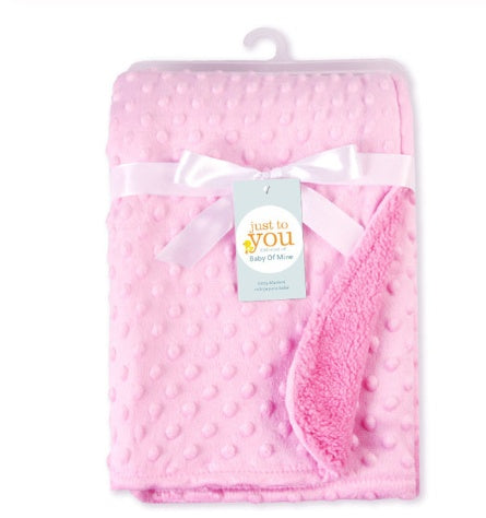 Couverture bébé à pois polaires — Lange doux double couche pour nouveau-né