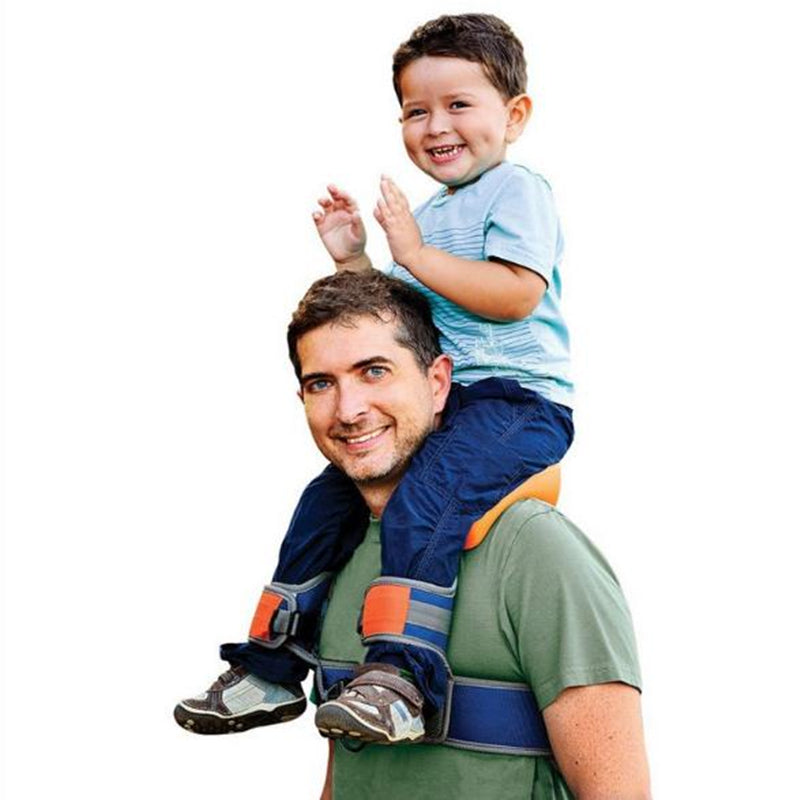 Hands-Free Shoulder Carrier with Ankle Straps and Cushioned Hip Seat Nylon Child Strap Rider Travel Back Frame Infant Saddle