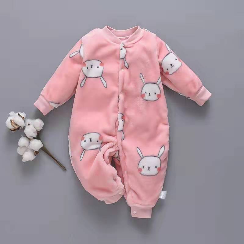 Baby's long-sleeved flannel sleepsuit