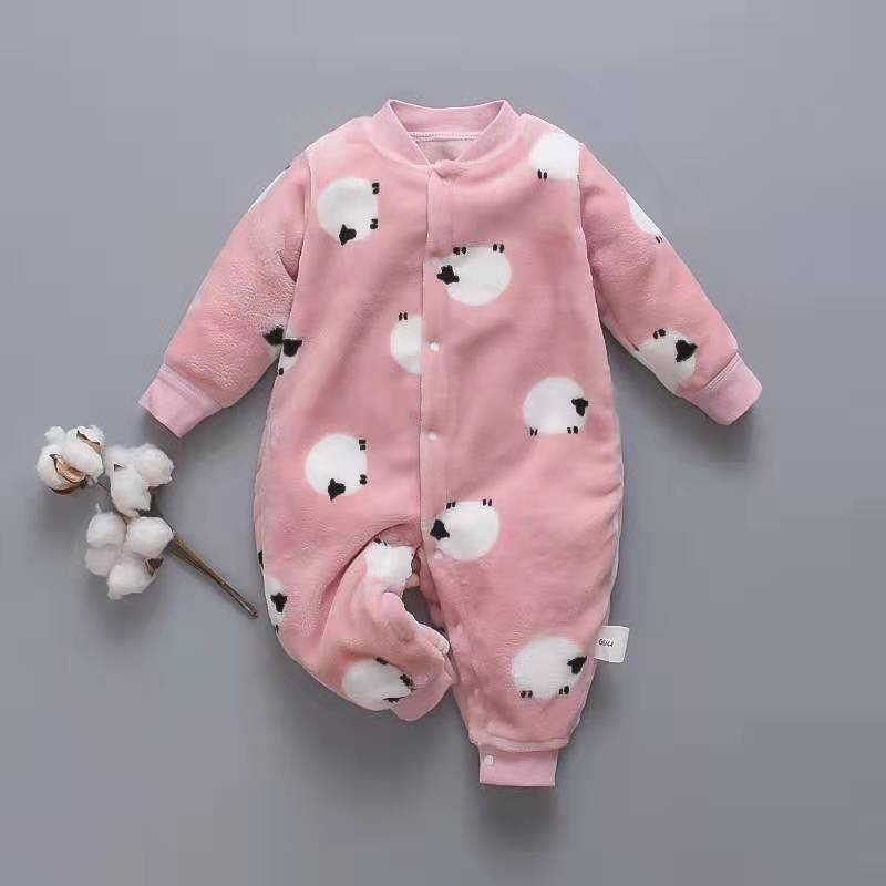 Baby's long-sleeved flannel sleepsuit