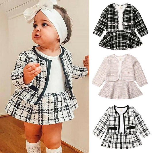 Ensemble deux pièces bébé fille – Robe à carreaux en coton