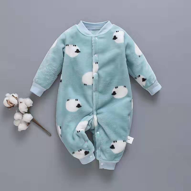 Baby's long-sleeved flannel sleepsuit