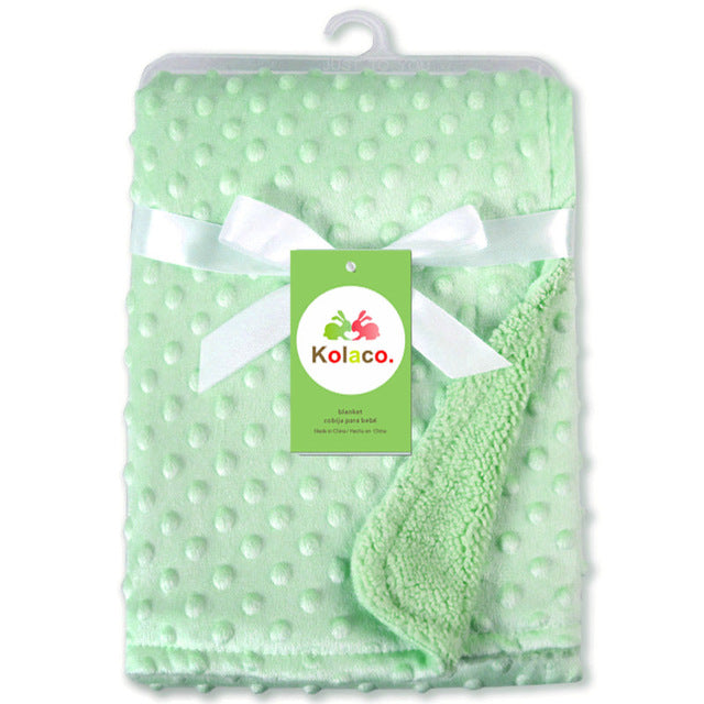 Couverture bébé à pois polaires — Lange doux double couche pour nouveau-né