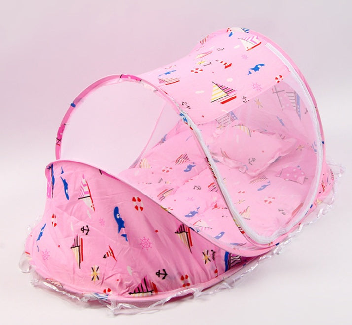 Foldable mosquito net for baby bed