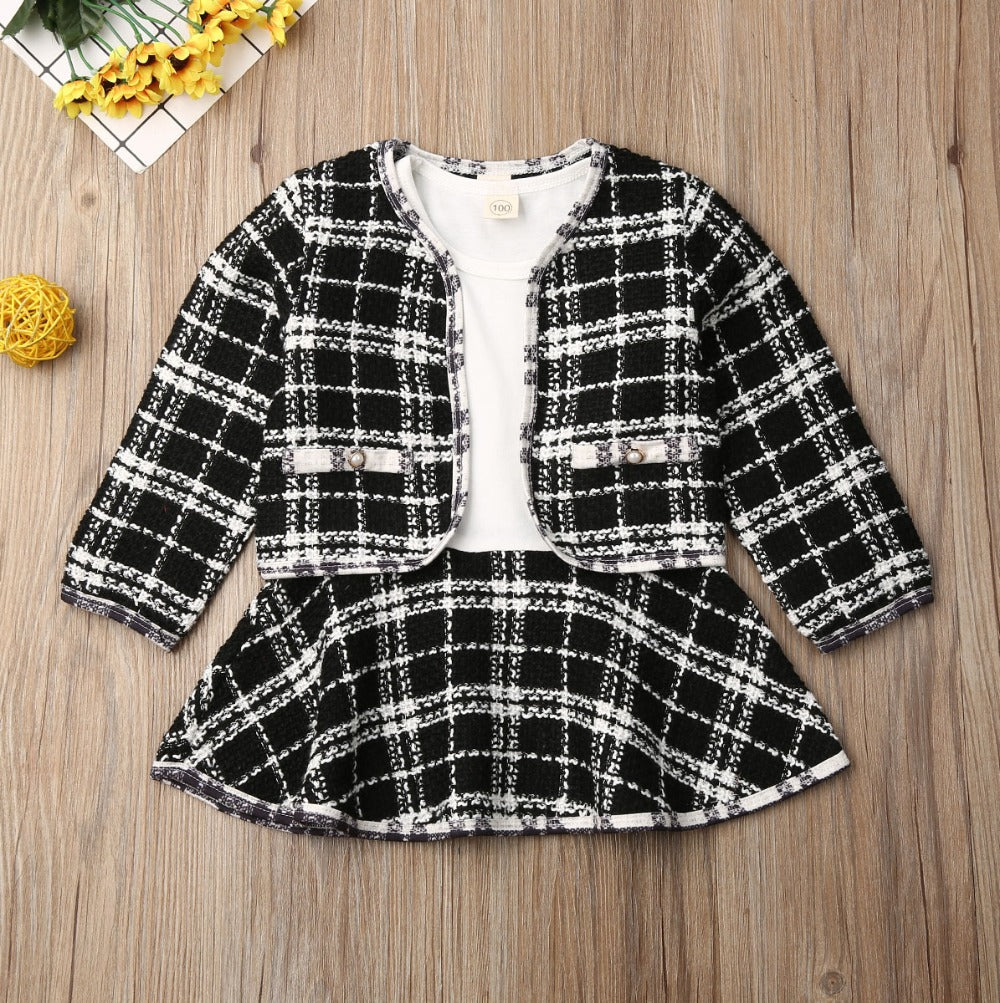 Ensemble deux pièces bébé fille – Robe à carreaux en coton