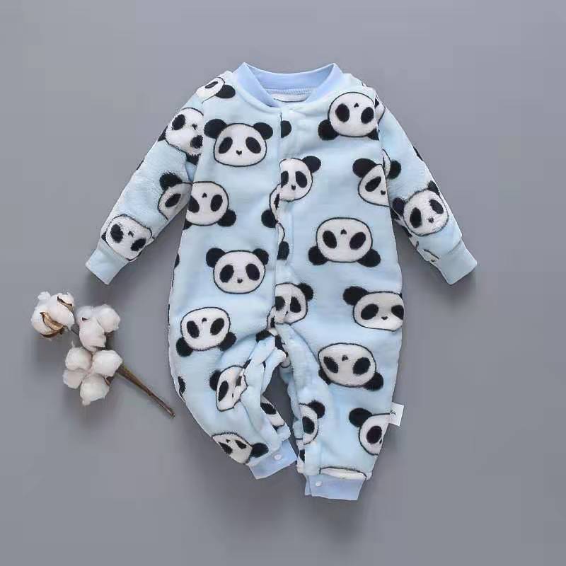 Baby's long-sleeved flannel sleepsuit