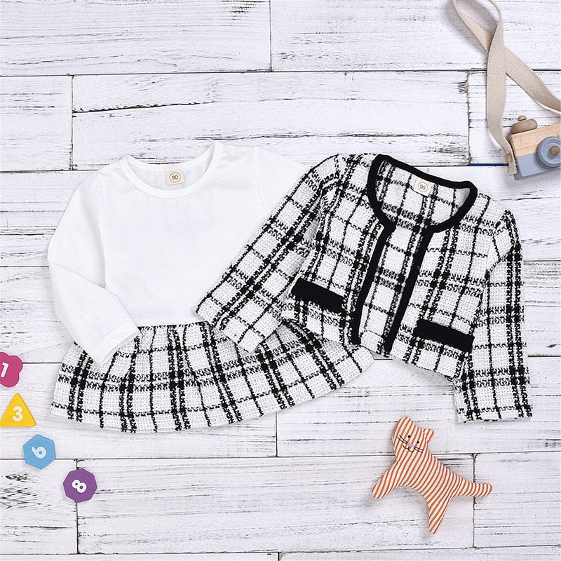 Ensemble deux pièces bébé fille – Robe à carreaux en coton