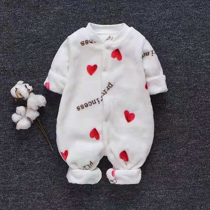 Baby's long-sleeved flannel sleepsuit