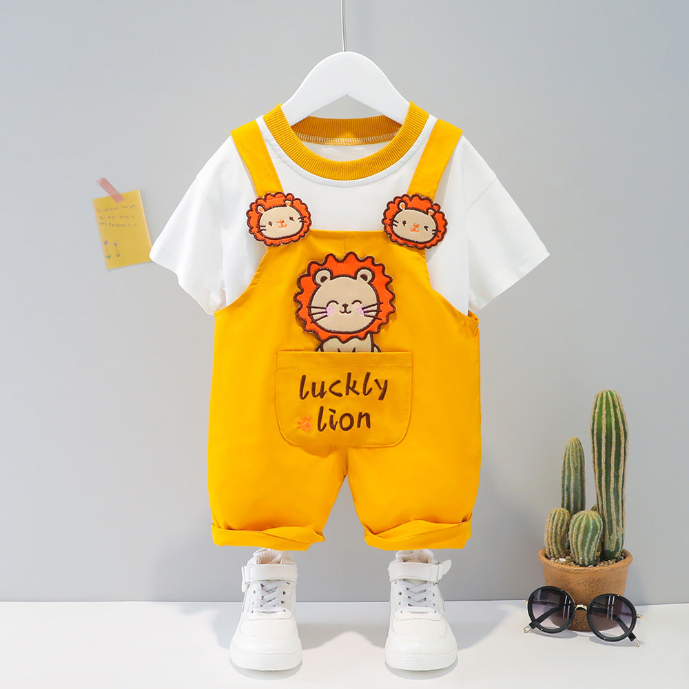 Cartoon Summer Baby Overalls – Cute Korean Style