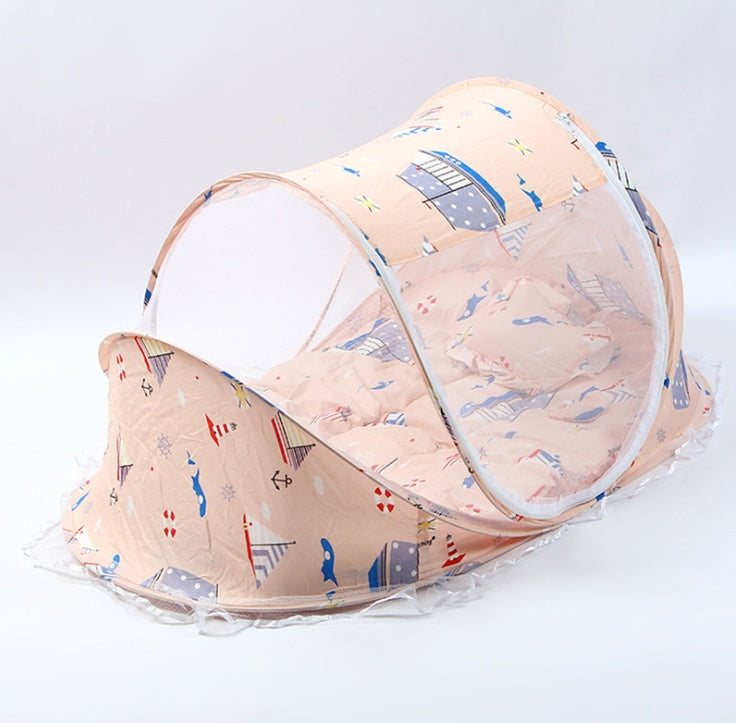 Foldable mosquito net for baby bed