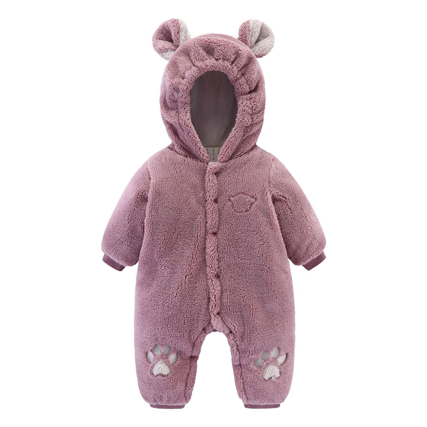 Quilted rice velvet baby sleepsuit for winter
