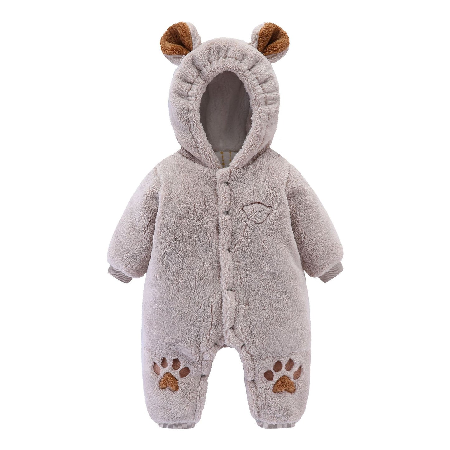Quilted rice velvet baby sleepsuit for winter